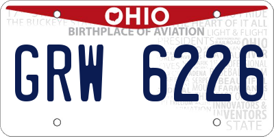 OH license plate GRW6226