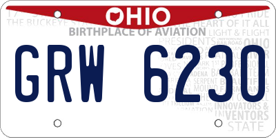 OH license plate GRW6230