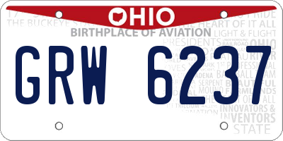 OH license plate GRW6237