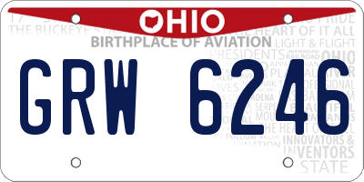 OH license plate GRW6246