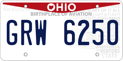 OH license plate GRW6250