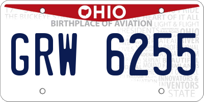 OH license plate GRW6255