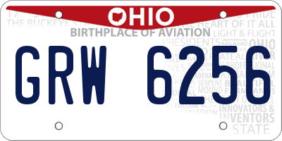 OH license plate GRW6256
