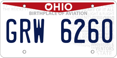 OH license plate GRW6260