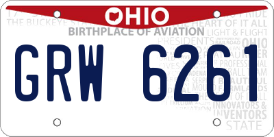 OH license plate GRW6261