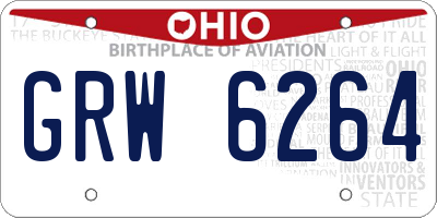OH license plate GRW6264