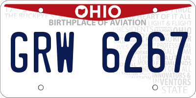 OH license plate GRW6267