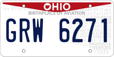 OH license plate GRW6271