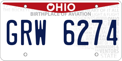 OH license plate GRW6274