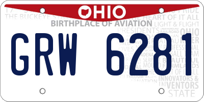 OH license plate GRW6281