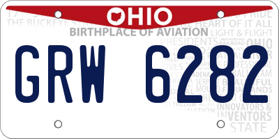 OH license plate GRW6282
