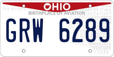 OH license plate GRW6289