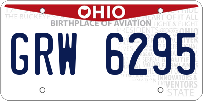 OH license plate GRW6295