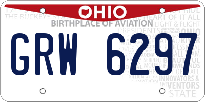OH license plate GRW6297