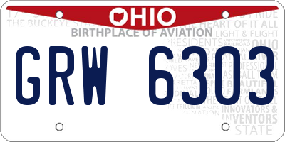 OH license plate GRW6303