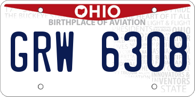 OH license plate GRW6308