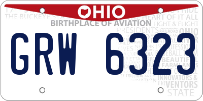 OH license plate GRW6323