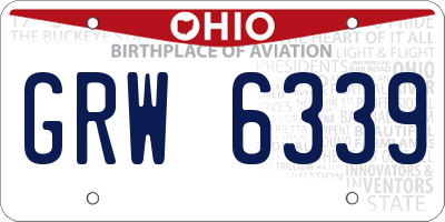 OH license plate GRW6339