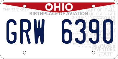 OH license plate GRW6390