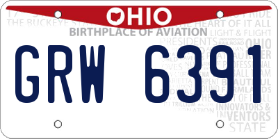 OH license plate GRW6391