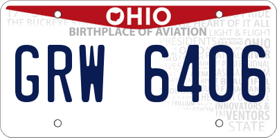 OH license plate GRW6406