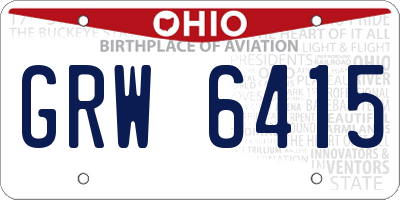 OH license plate GRW6415