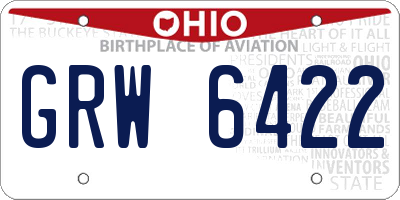 OH license plate GRW6422