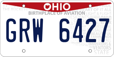 OH license plate GRW6427