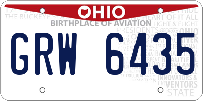OH license plate GRW6435