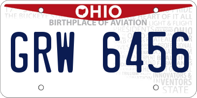 OH license plate GRW6456