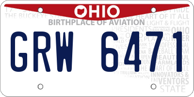 OH license plate GRW6471