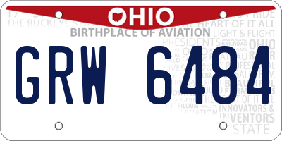 OH license plate GRW6484
