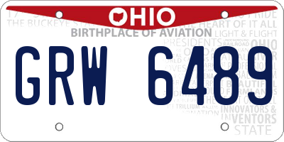 OH license plate GRW6489