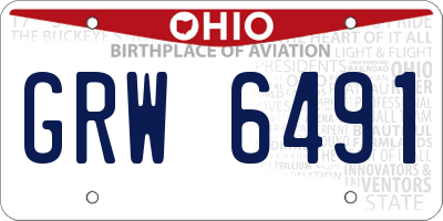 OH license plate GRW6491