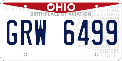 OH license plate GRW6499