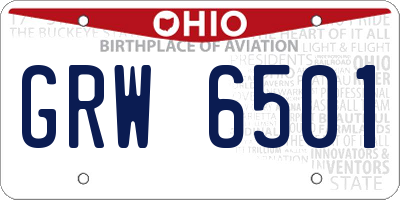 OH license plate GRW6501