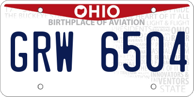 OH license plate GRW6504
