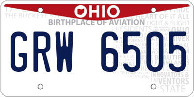 OH license plate GRW6505
