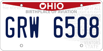 OH license plate GRW6508