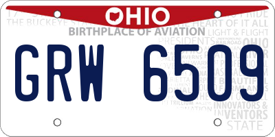 OH license plate GRW6509
