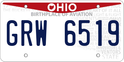 OH license plate GRW6519