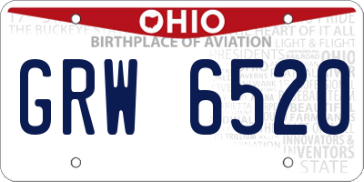OH license plate GRW6520