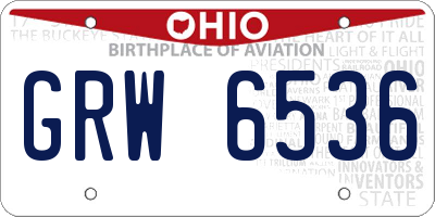 OH license plate GRW6536