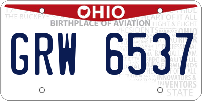 OH license plate GRW6537