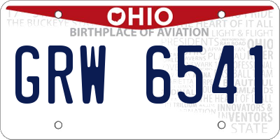 OH license plate GRW6541