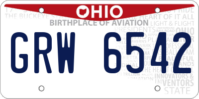 OH license plate GRW6542