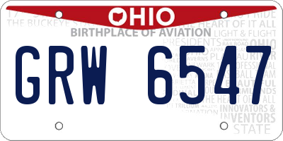 OH license plate GRW6547