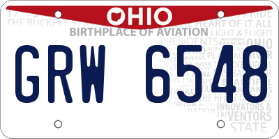 OH license plate GRW6548