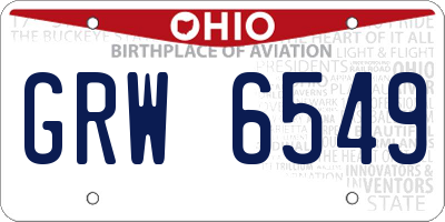 OH license plate GRW6549
