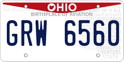 OH license plate GRW6560